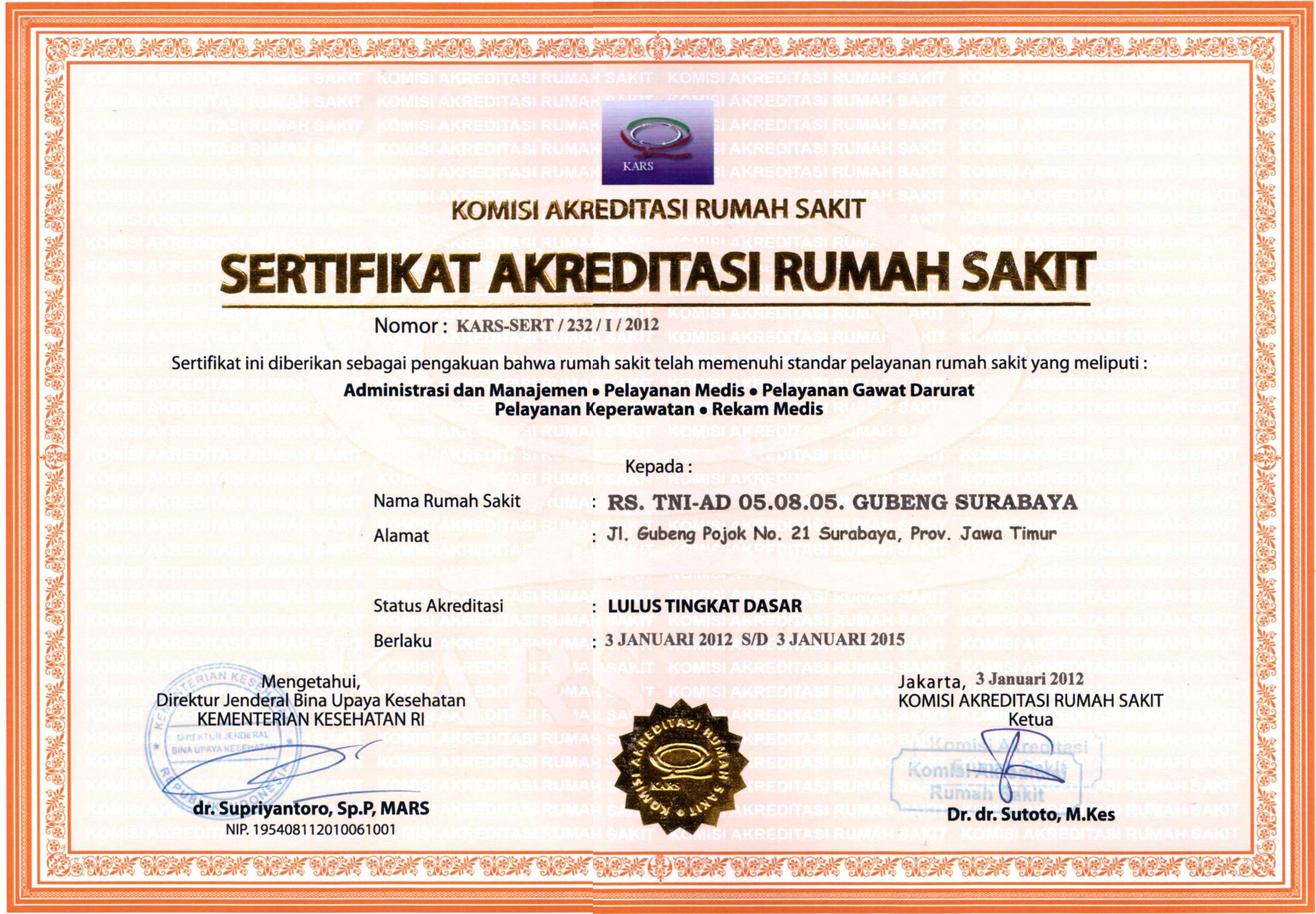 sertifikat akreditasi 2012
